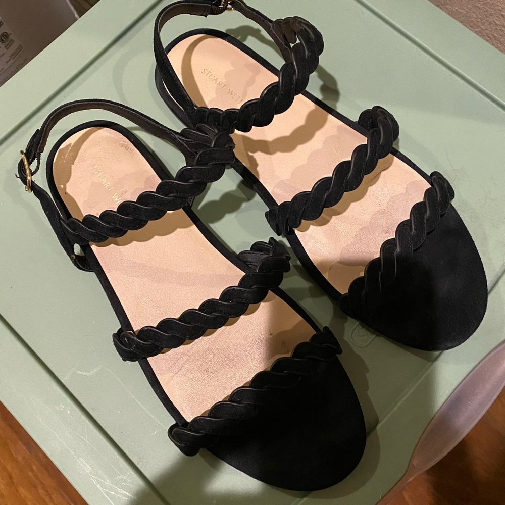 Stuart Weitzman black suede sandals